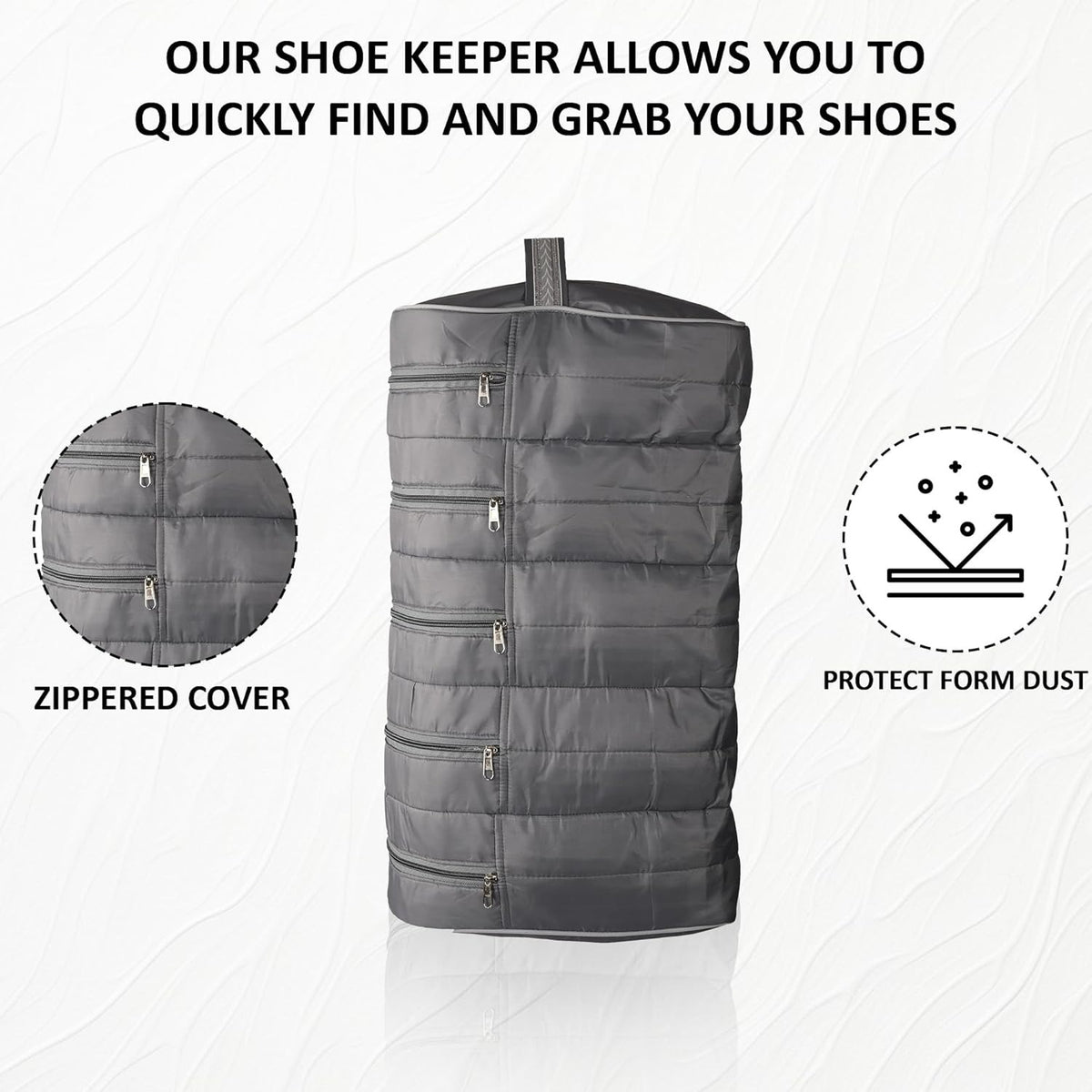 Mufasa 5 Rack Shoe Pouch | Foldable Travel Shoe Organizer with Handle | Dust Protection & Zip Closure