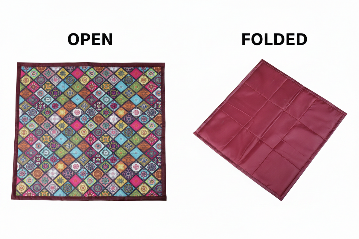 Mufasa Food Mat | Foldable Dining Mat | Waterproof & Reusable | 70 cm | Multicolor Patchwork Design