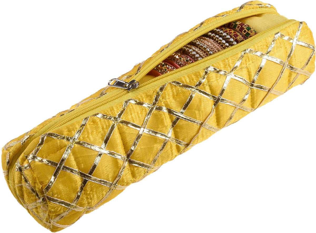 Mufasa Handicrafts Single Rod Bangle Pouch | Polyester Watch Organizer for Small Jewellery | Travelling Bracelets and Bangle Organizer with Zipper.