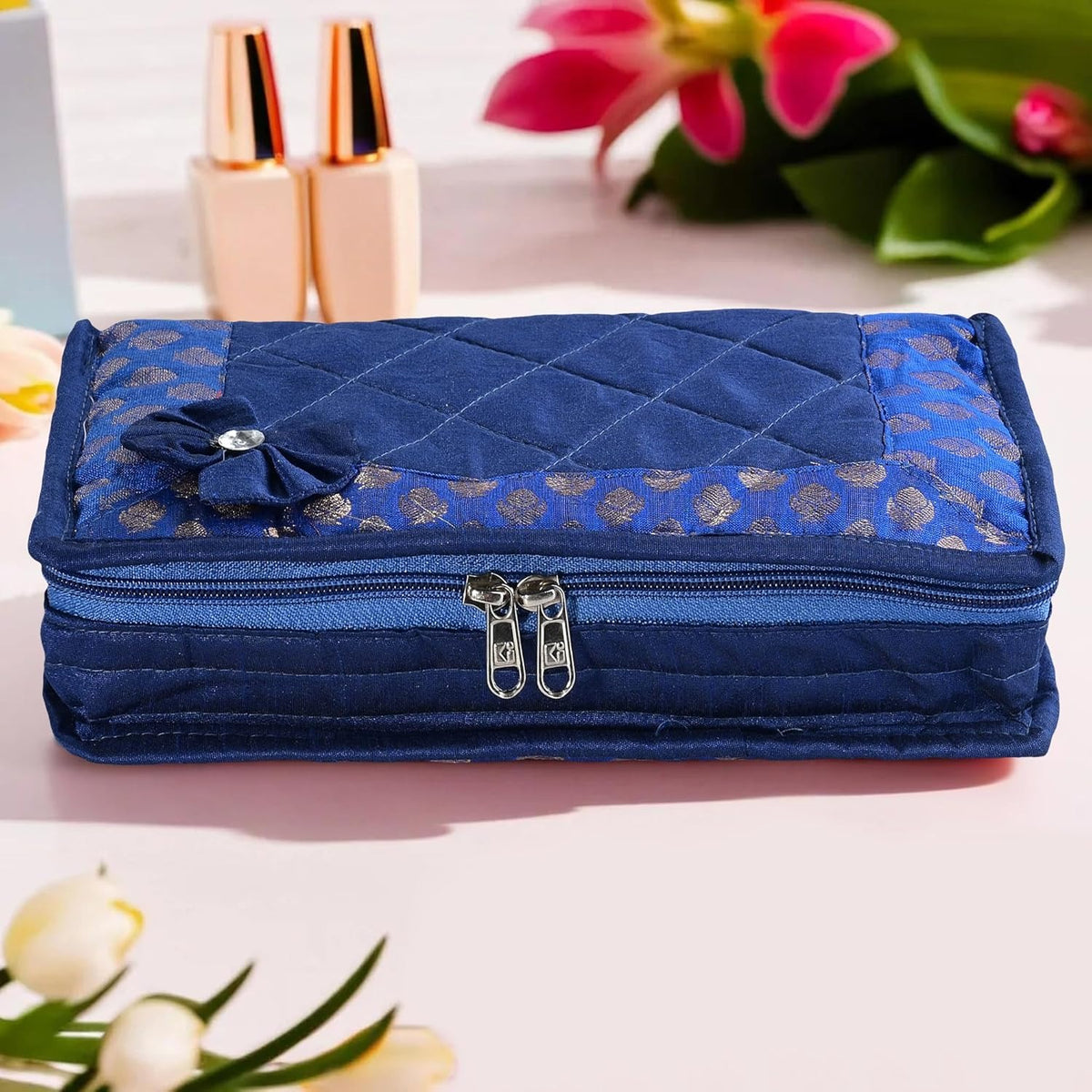 Mufasa Brocade 7 Pocket Medium Jewellery Kit | Handcrafted Jewellery Organiser