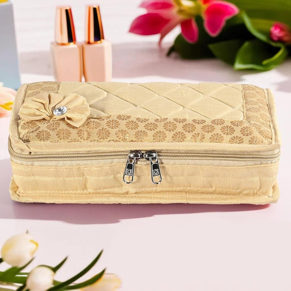 Mufasa Brocade 7 Pocket Medium Jewellery Kit | Handcrafted Jewellery Organiser