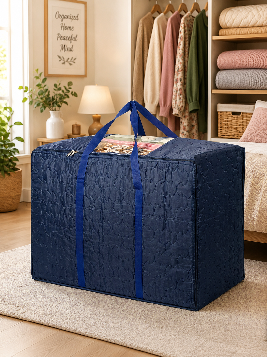 Mufasa 113L Blanket Storage Bag | Large Handcrafted Cover for Quilts, Razais & Comforters