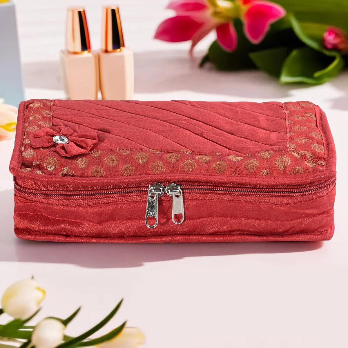 Mufasa Brocade 7 Pocket Medium Jewellery Kit | Handcrafted Jewellery Organiser