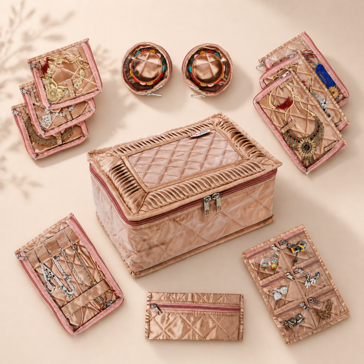 Mufasa 12 Pocket Jewellery Organiser Box | Handcrafted Jewellery Storage with Individual Pouches