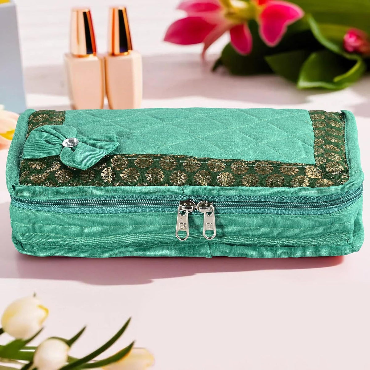 Mufasa Brocade 7 Pocket Medium Jewellery Kit | Handcrafted Jewellery Organiser