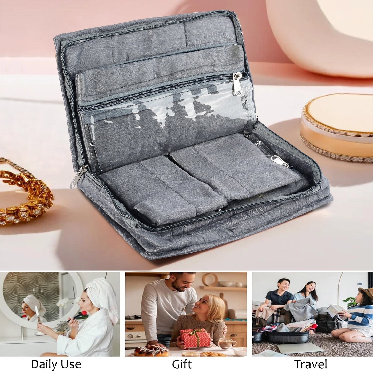 Jewellery Organiser with 7 Pockets