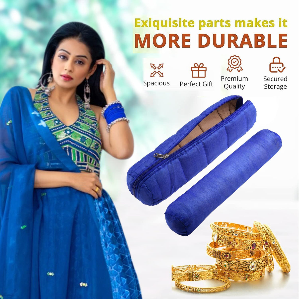 MUFASA Bangle Pouch | Watch Organizer cum Bangle Pouch | Travelling Bracelets and Bangle Organizer with Zipper