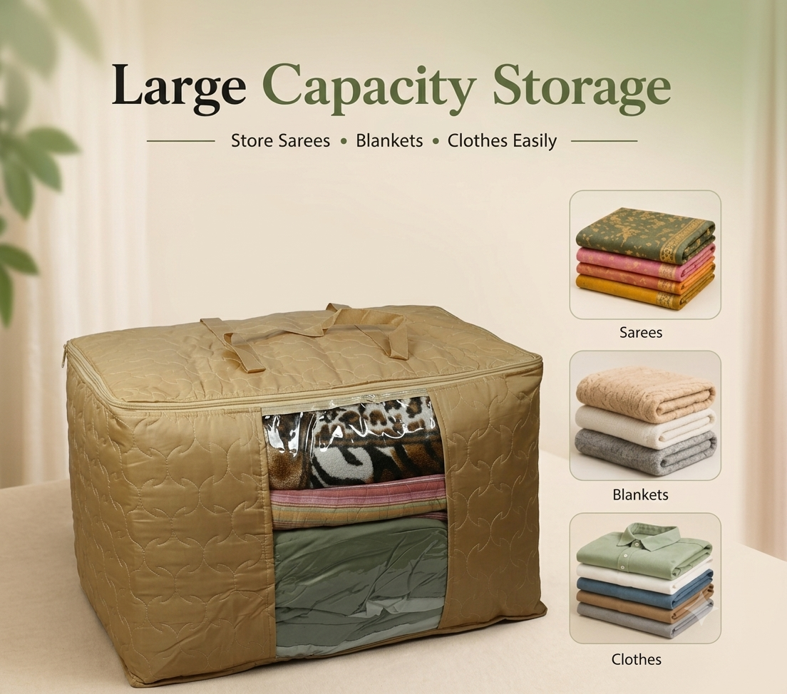 Mufasa 113L Blanket Storage Bag | Large Handcrafted Cover for Quilts, Razais & Comforters