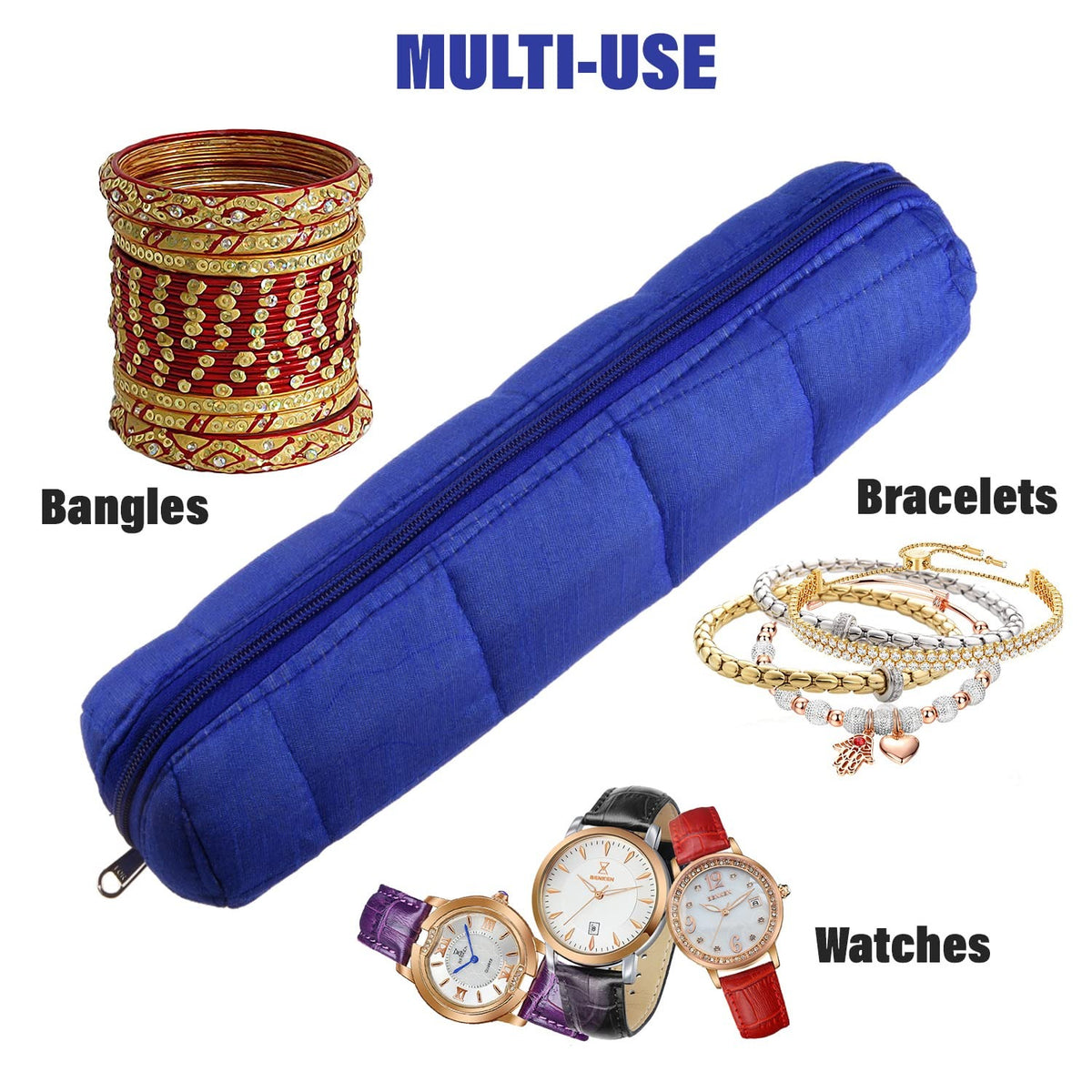 MUFASA Bangle Pouch | Watch Organizer cum Bangle Pouch | Travelling Bracelets and Bangle Organizer with Zipper