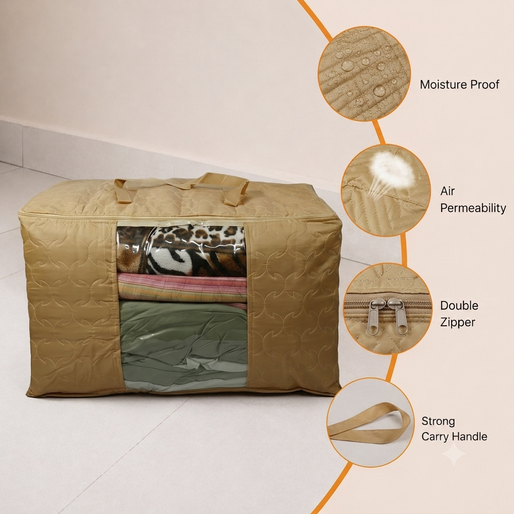 Mufasa 113L Blanket Storage Bag | Large Handcrafted Cover for Quilts, Razais & Comforters