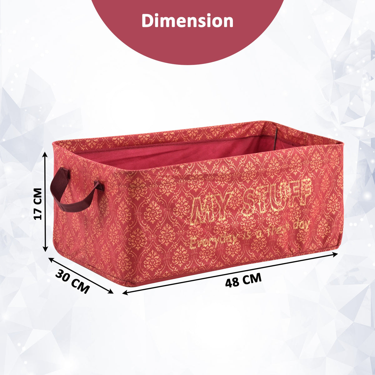 Mufasa 26L Open Storage Box with Handle | Breathable Fabric Storage Organizer with Metal Support Rods | Multipurpose Storage for Clothes, Toys & Books