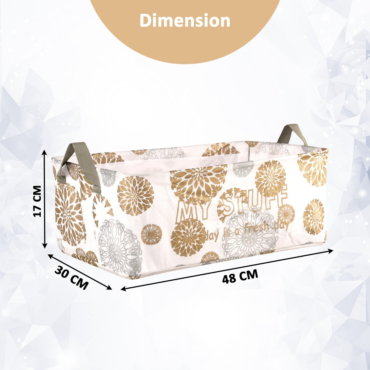 Mufasa 26L Open Storage Box with Handle | Breathable Fabric Storage Organizer with Metal Support Rods | Multipurpose Storage for Clothes, Toys & Books