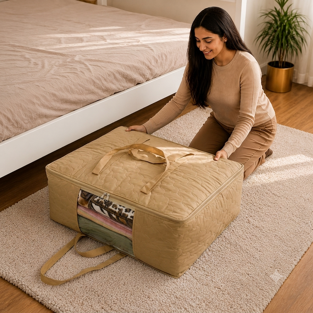 Mufasa 113L Blanket Storage Bag | Large Handcrafted Cover for Quilts, Razais & Comforters