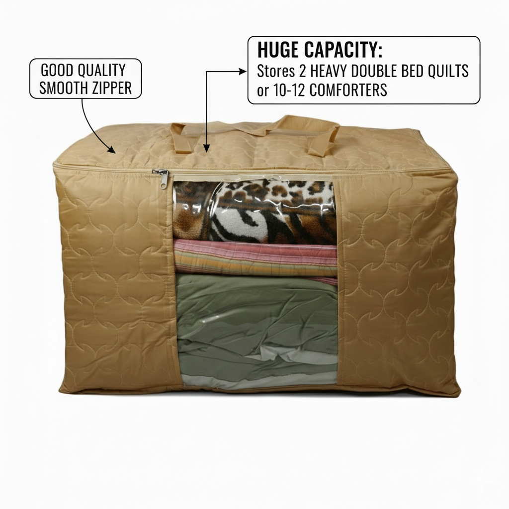 Mufasa 113L Blanket Storage Bag | Large Handcrafted Cover for Quilts, Razais & Comforters