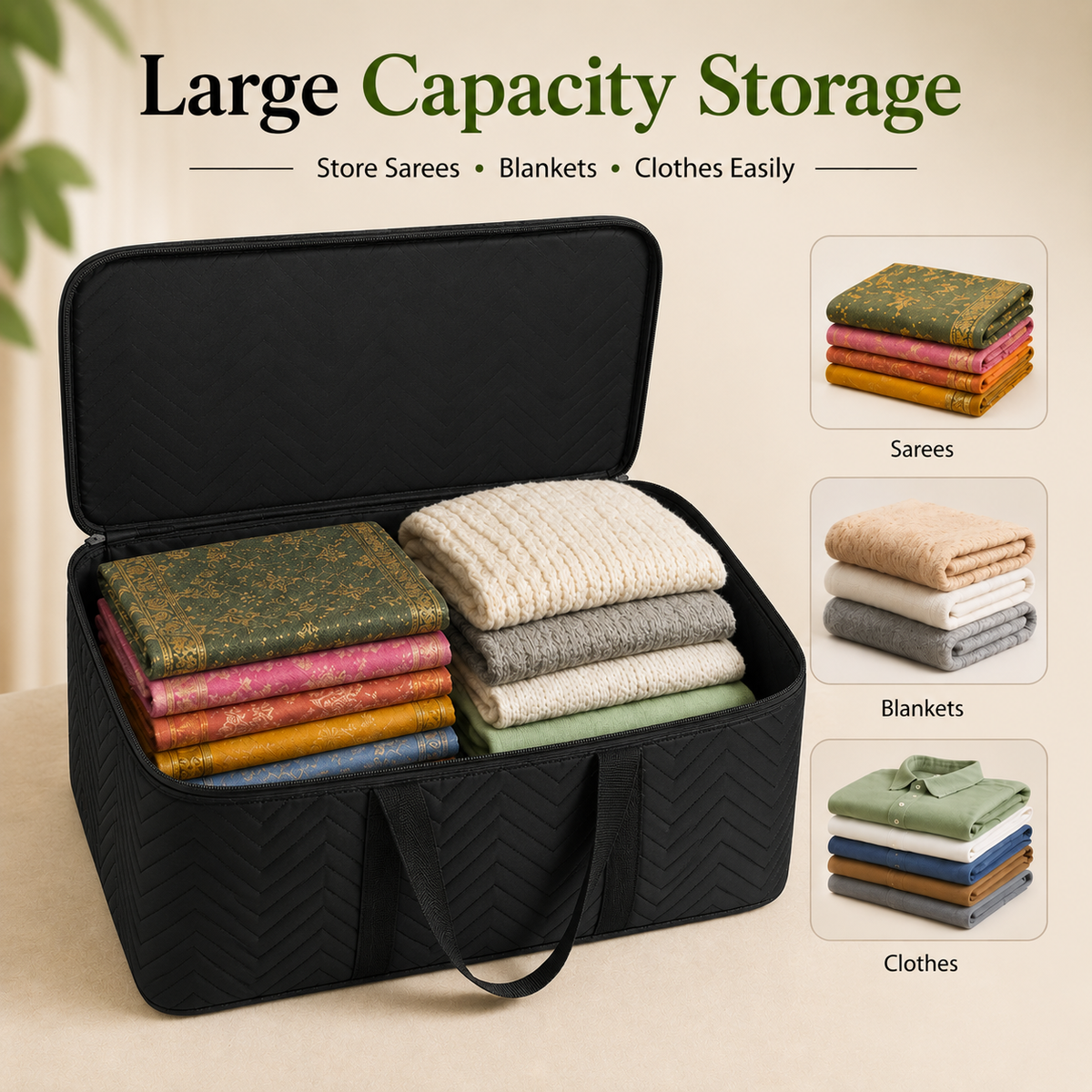 Mufasa 75L Zigzag Design Blanket Cover | Handcrafted Blanket Storage Bag