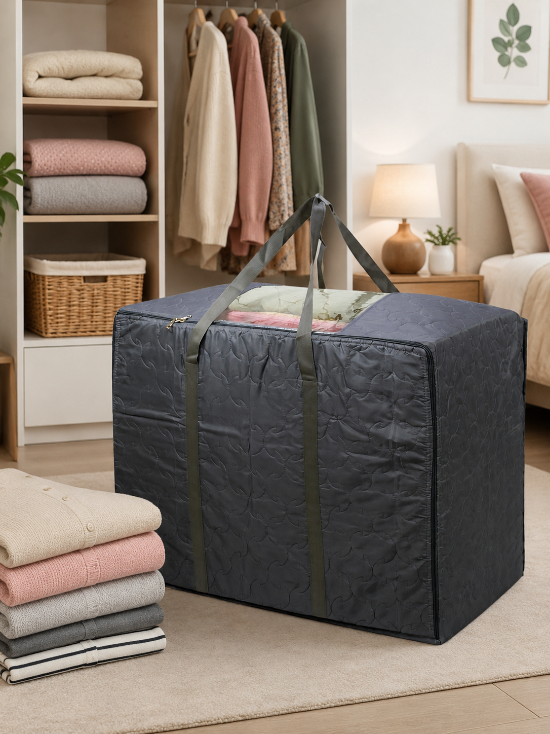 Mufasa 113L Blanket Storage Bag | Large Handcrafted Cover for Quilts, Razais & Comforters