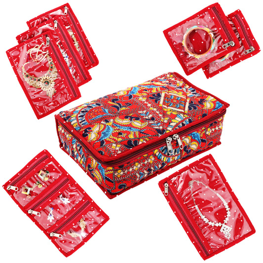 7 POCKET JAIPURI PRINT JEWELLERY KIT