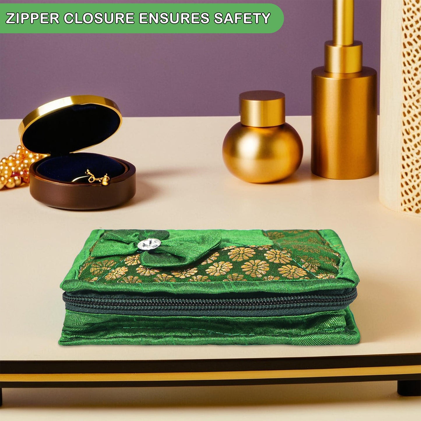 Easy to Carry Tiny Jewellery Organiser with 5 Pockets